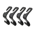 Set of two black OPP car headrest hangers clipped on seat back