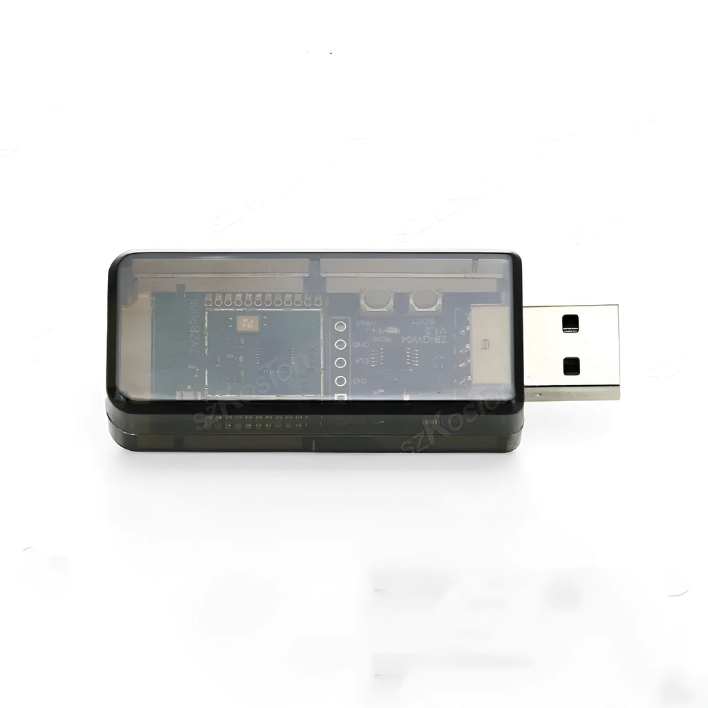 Silicon Labs EFR32MG21 Zigbee USB dongle with plastic shell for Home Assistant connectivity.