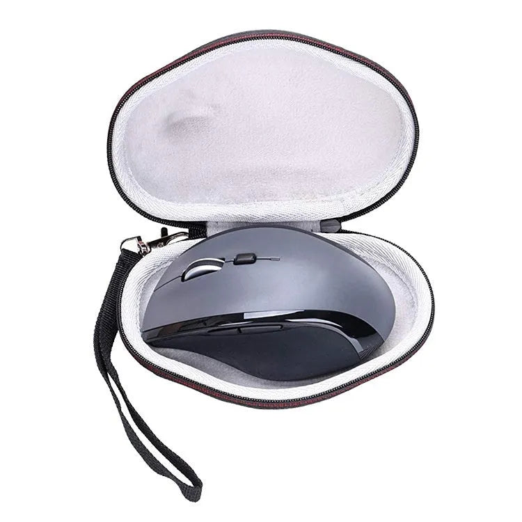 Black nylon EVA mouse protection sleeve for Logitech M720 with internal grey lining