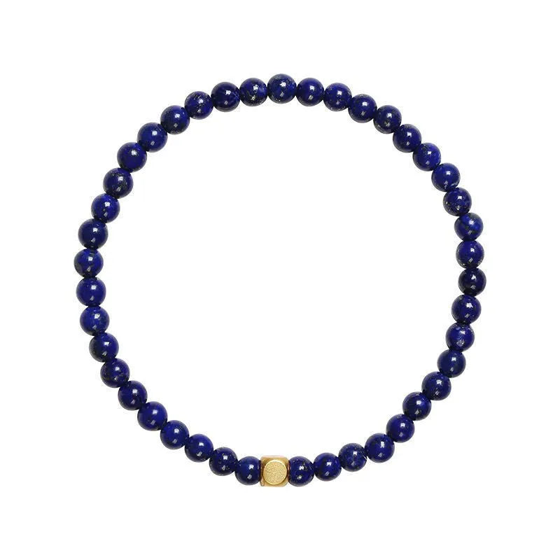 Natural green gold stone bracelet for women with 16mm geometric crystal design