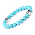 Stone beaded bracelet with dog's paw design in geometric shape and round elements