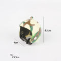 Small pet helmet for chickens and birds with adjustable elastic bands and decorative designs