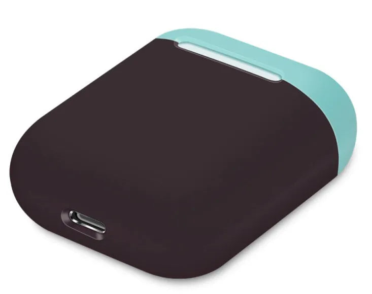 Silicone protective cover for Apple AirPods charging case in a split style design, shown in a selection of colours.
