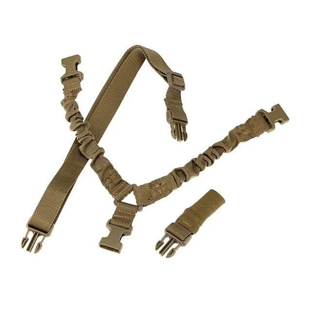 High density nylon adjustable military pistol sling with metal buckle in black
