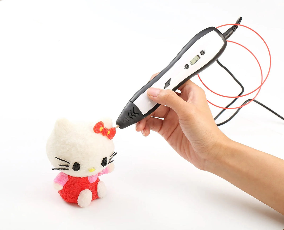 3D printing pen for children with LCD screen and ceramic nozzle, available in blue, orange, purple, white