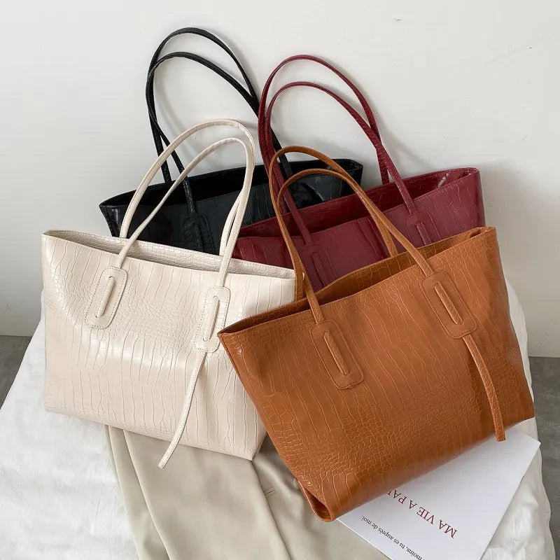 Horizontal square PU shoulder bag with stitching, double straps, burgundy colour