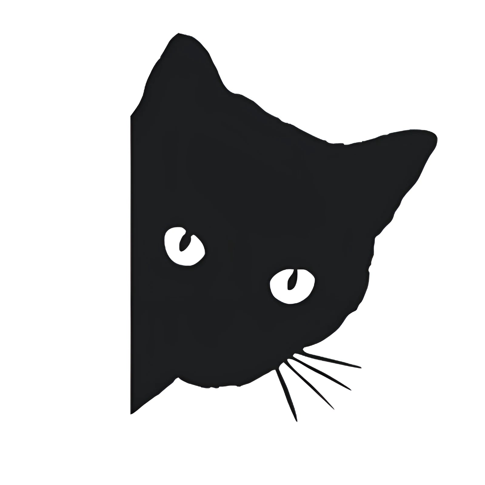 Cat personality reflective decorative car sticker 12x15cm self-adhesive in black on car body
