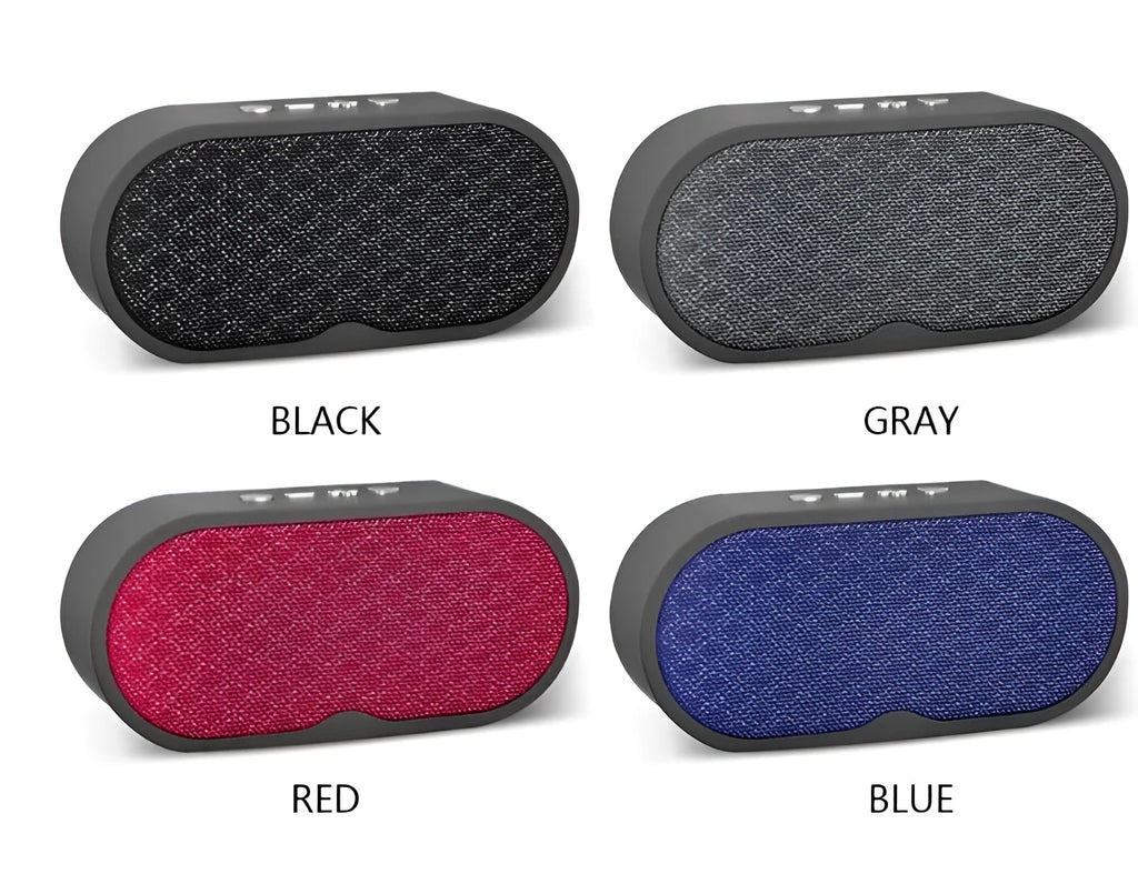Portable Bluetooth wireless subwoofer speaker with HD microphone in grey, red, black or blue colours