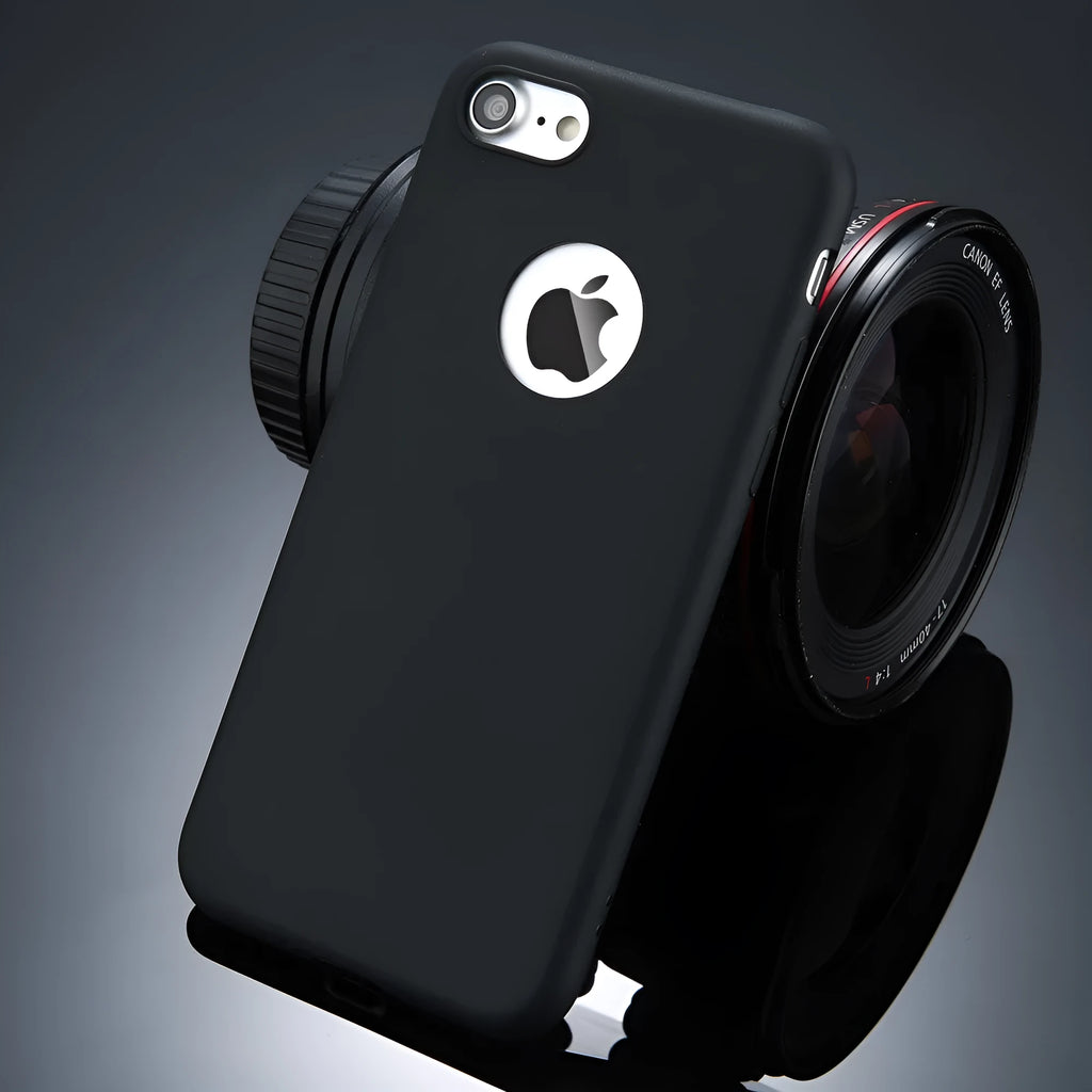 Soft silicone TPU phone case for iPhone in assorted colours on a plain background.