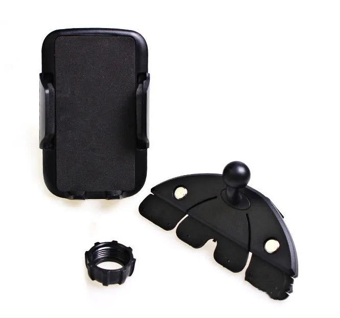 Black universal car phone holder for CD slot with adjustable arms from 50mm to 85mm