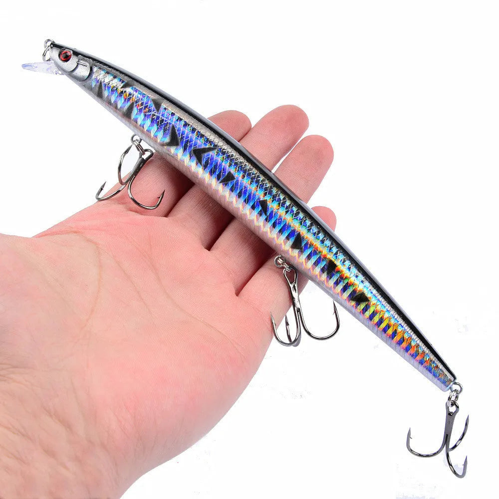 Set of 10 large sea fishing lures 18cm bionic bait with 3D eyes and anti-oxidation hooks