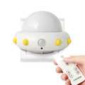 Remote control UFO bedside night light in blue, pink, or white with colourful LED lighting