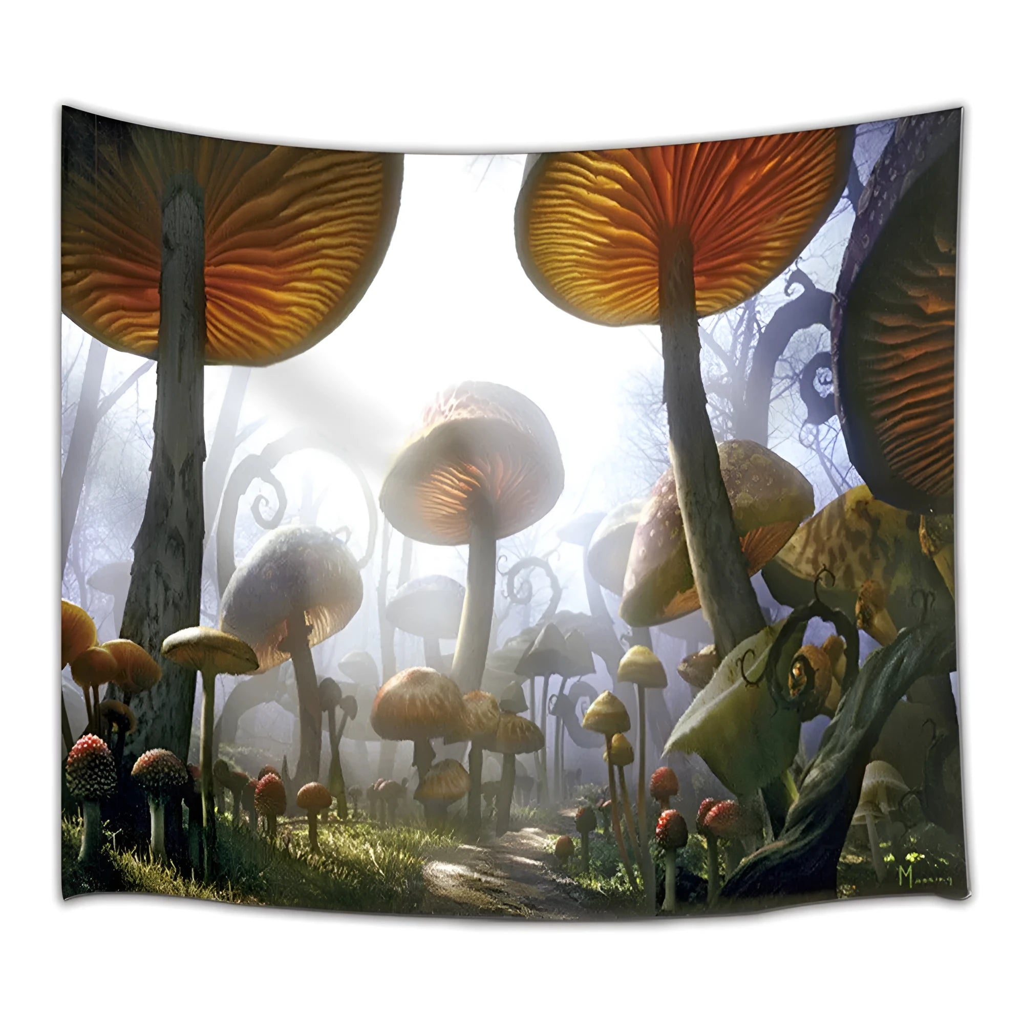 Yellow printed polyester tapestry wall hanging size 150x100cm for dorm room decor