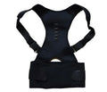 Adjustable magnet posture corrector belt in beige with corset back design on neutral background