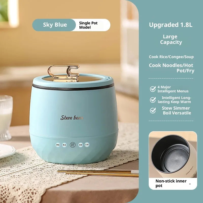 Mini 18L electric cooker for 1-2 persons, beige, 350W, 110V US plug, multifunctional for porridge