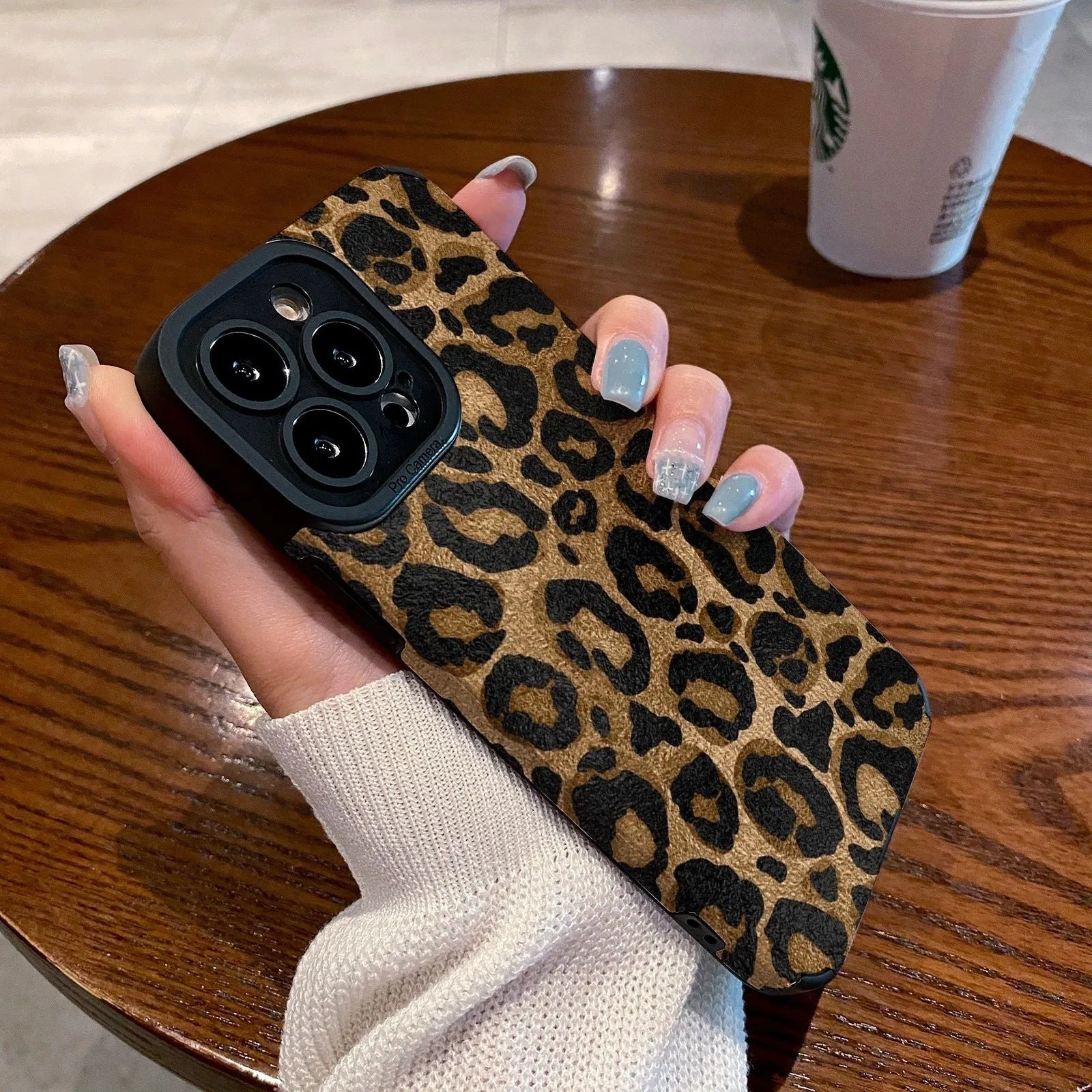 Gold leopard print imitation leather all-inclusive phone case for Apple iPhone