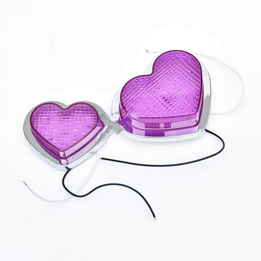 Heart-shaped 12V LED automotive fender sidelight in Japanese style with multiple colour options