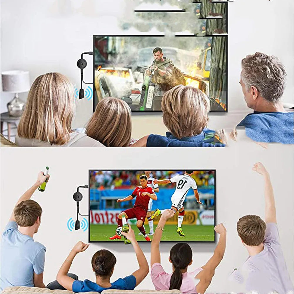 Pushbao dual-band Wi-Fi dongle with HDMI connector, 1080p output, 12x90x30mm size