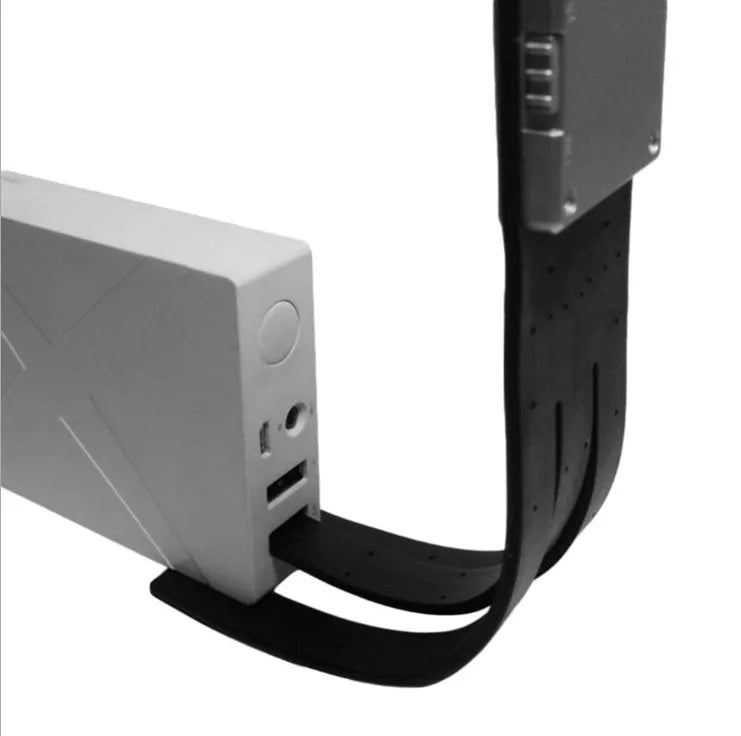 Black folding LED reading lamp for Kindle, 205x40x9mm, USB rechargeable with adjustable brightness
