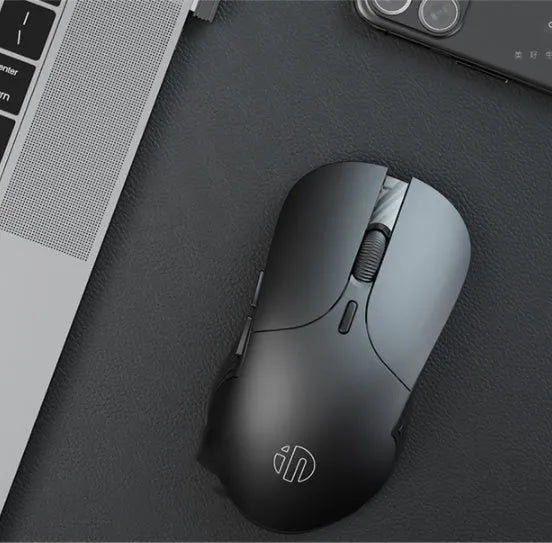 Black wireless voice control mouse with 6 buttons and scroll wheel
