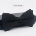 Men's flat head style solid colour bow tie on white background
