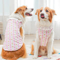 All-cotton breathable pet vest for dogs and cats, blue stripe bear head pattern, size 2XL, shown on a small dog