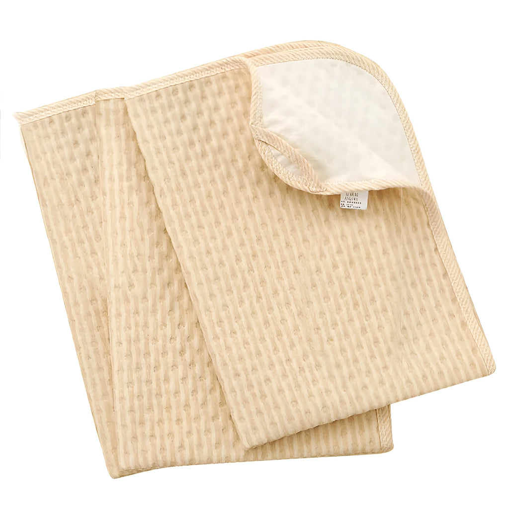 Brown stripe baby changing mat with washable cotton surface and TPU waterproof layer