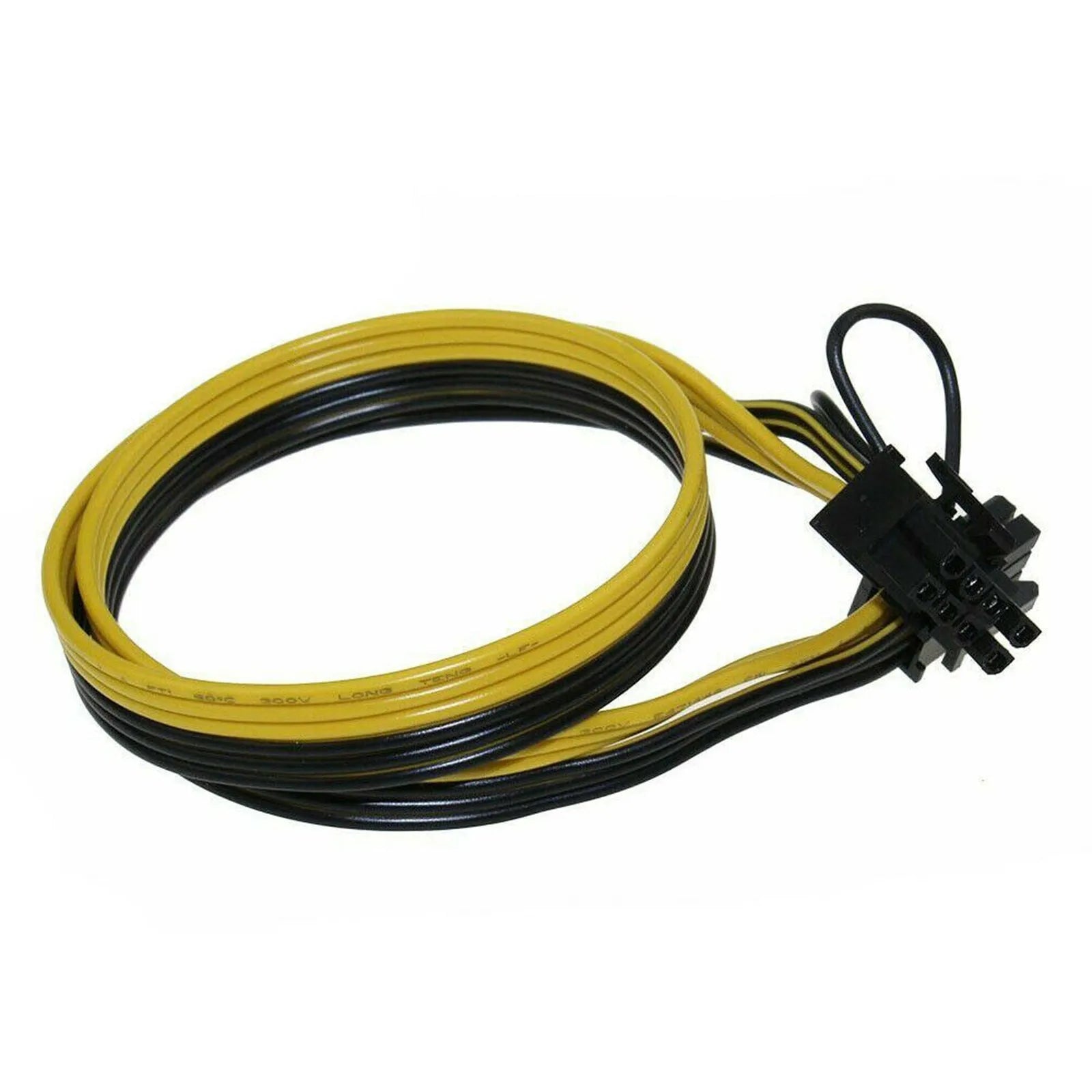 Yellow plastic 6pin to dual 8pin graphics card power supply adapter cable 70cm