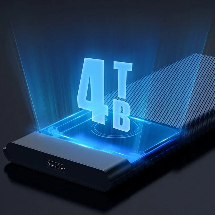 Black ABS 2.5-inch USB 3.0 hard drive case for SSD and HDD, 128mm length, 80mm width, 15mm height, with data cable