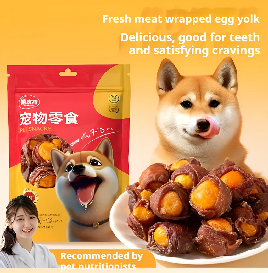 Dog snack egg yolk chicken duck meat small molar training reward food