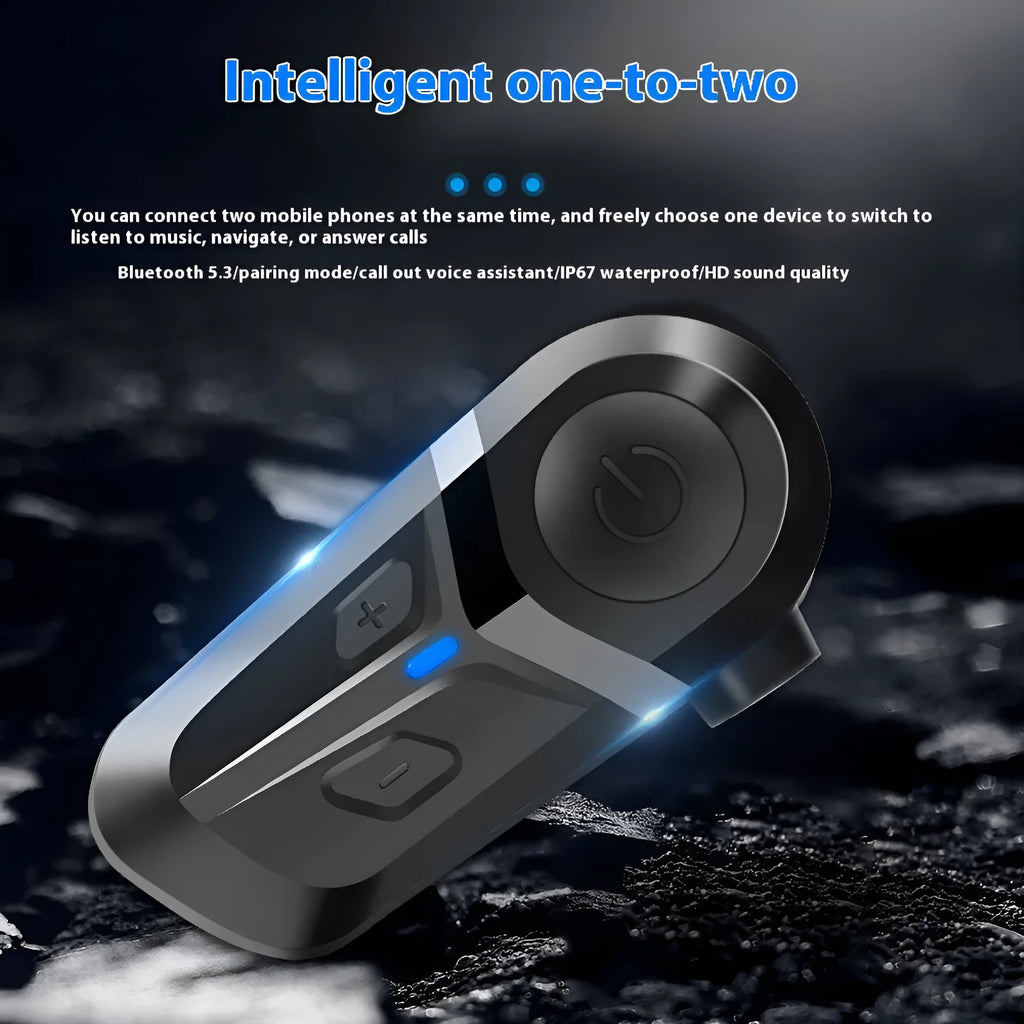 Motorcycle Bluetooth helmet headset with mono earpiece and plastic housing in black hard Maimang colour