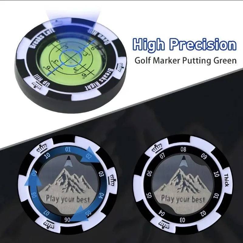 Golf putter reader training aid in zinc alloy for putting stroke practice, available in multiple colours