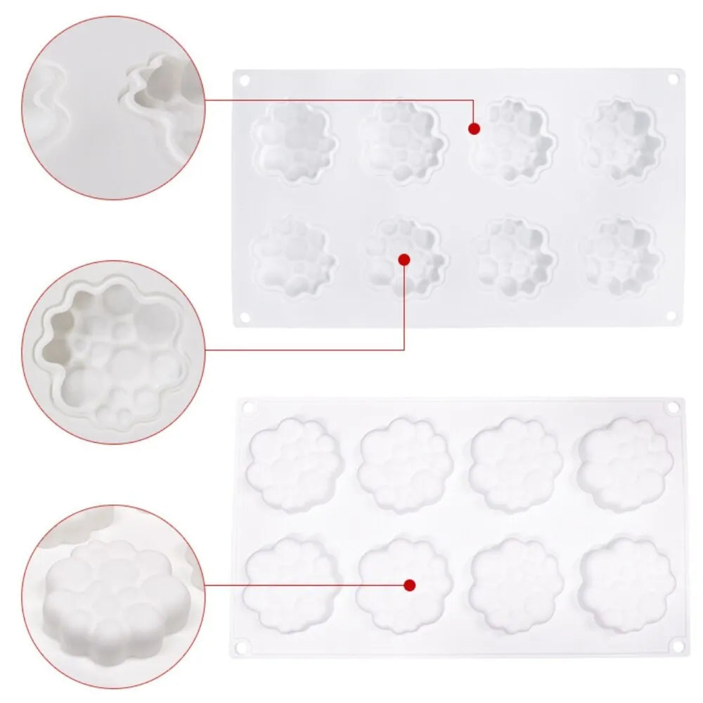 Round silicone cake mould with bubble tower pattern design for baking