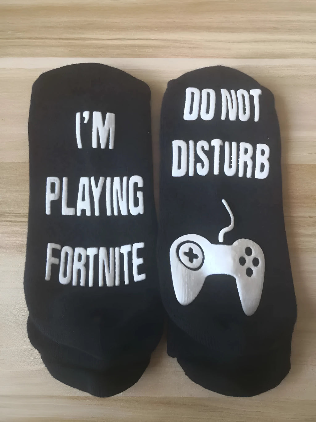 3D letter printing cotton dispensing socks in black, short tube style, 20x5cm size
