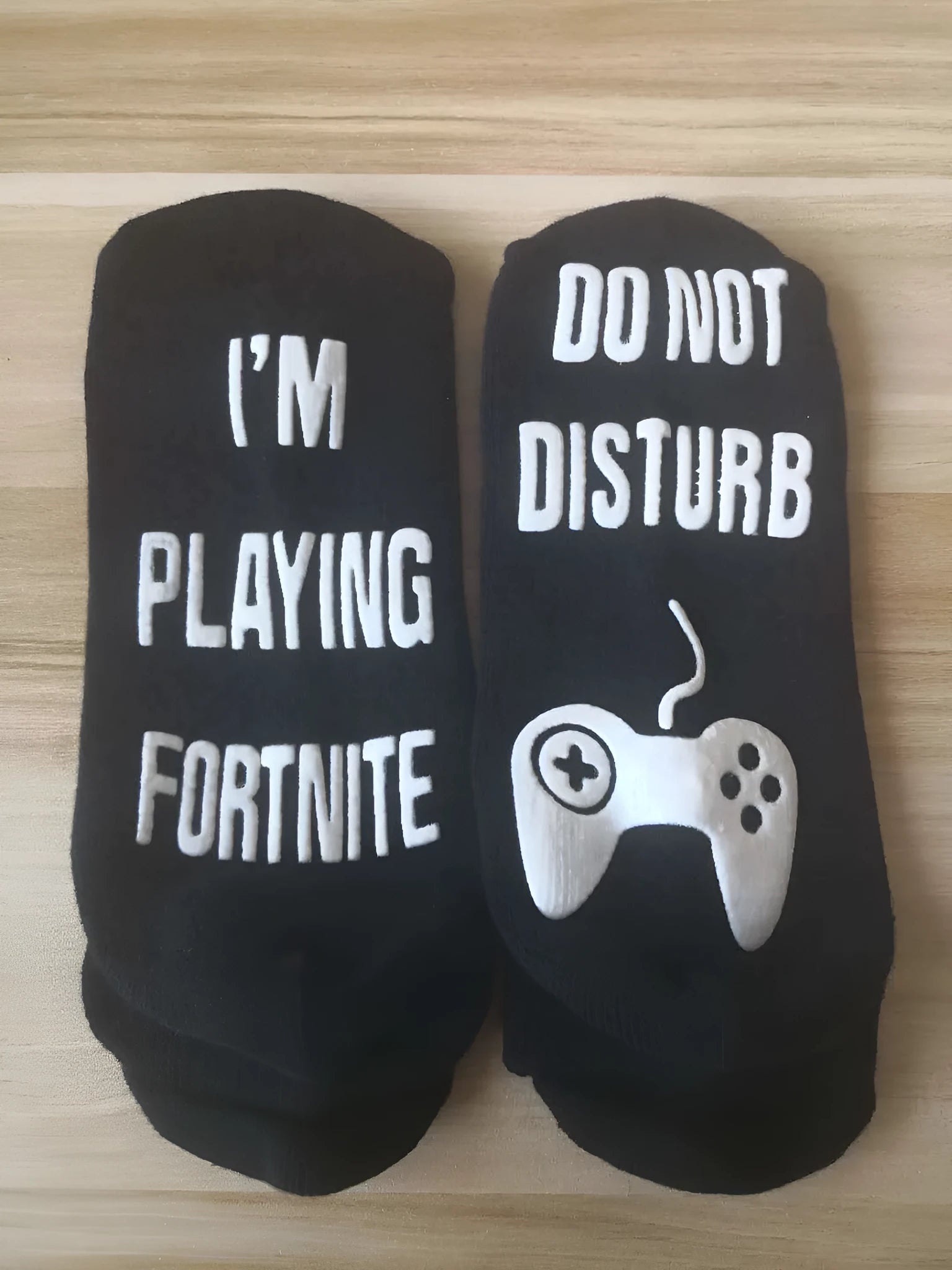 3D letter printing cotton dispensing socks in black, short tube style, 20x5cm size