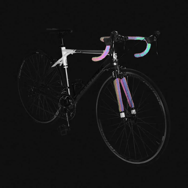 CX-85 reflective rainbow handlebar tape 2150mm x 30mm in Original Black finish on bicycle handlebars