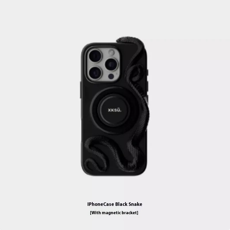 Leather protective phone case for Apple iPhone showing full coverage design in black colour