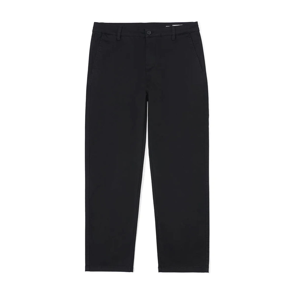 Men's casual cropped pants dark gray 97% cotton 3% spandex elastic waist loose fit five colours