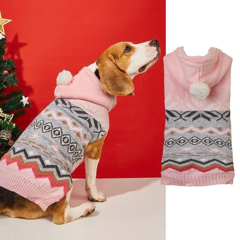 Classic diamond pattern pet sweater in acrylic knit fabric for dogs or cats