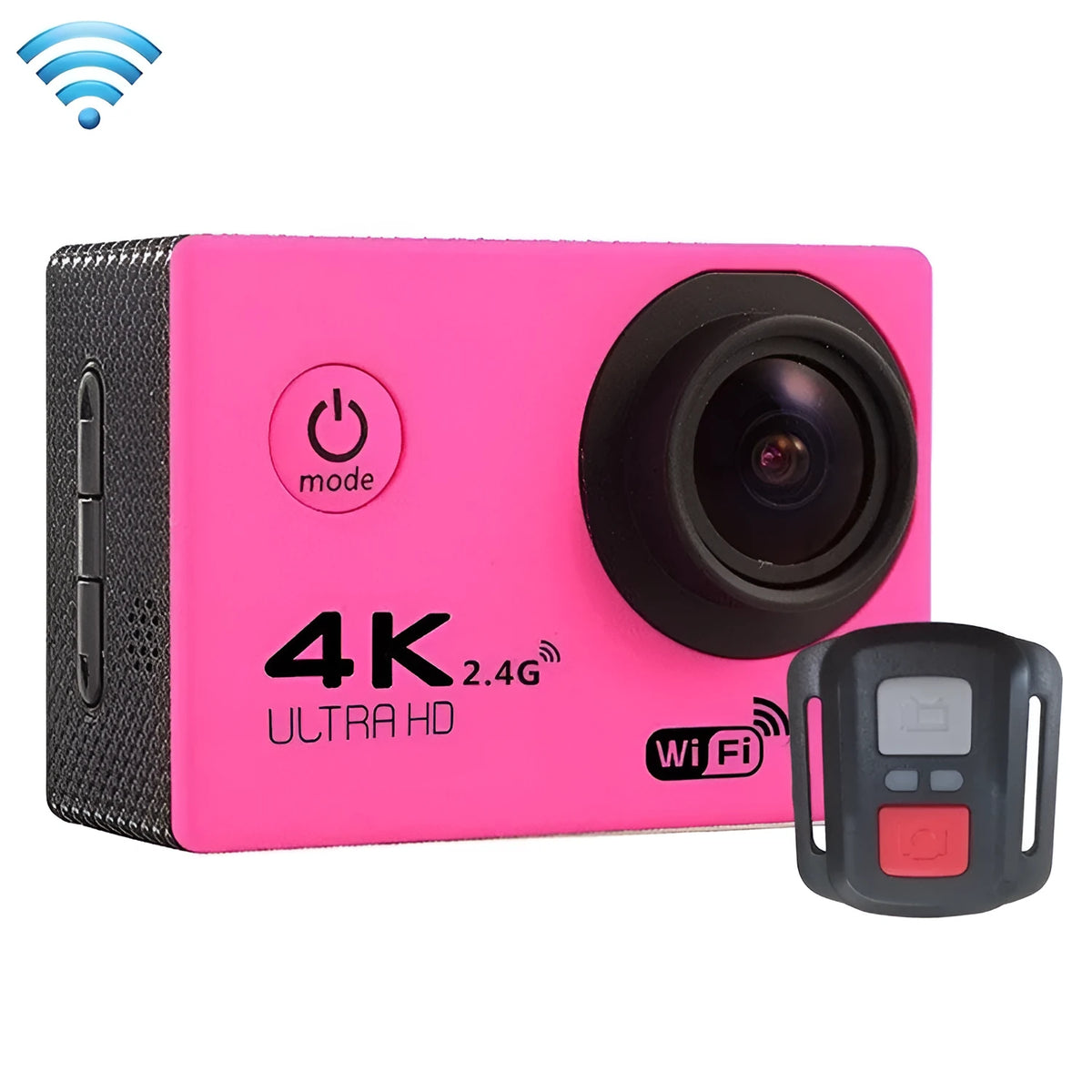 4K Sports DV mini waterproof action camera with ABS plastic body in three colour options