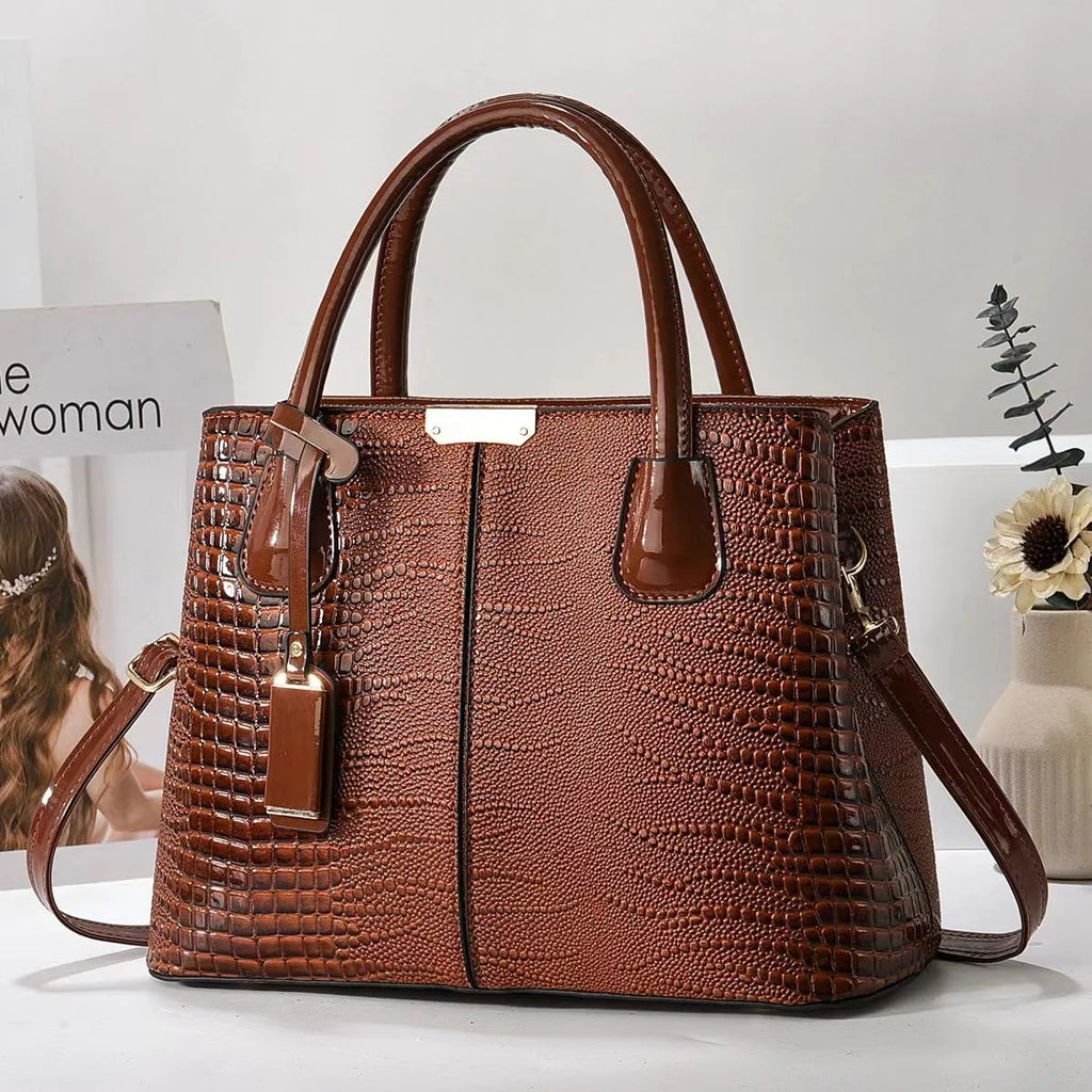 Women's large-capacity soft PU leather handbag, lightweight 540g, horizontal square tote, six colours