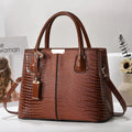 Women's large-capacity soft PU leather handbag, lightweight 540g, horizontal square tote, six colours