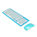 Wireless keyboard and mouse set in black, white, pink, or blue with 96-key layout and adjustable DPI mouse