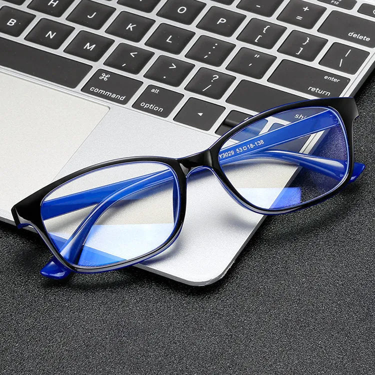 Anti-radiation glasses with PC full frame in blue colour for men and women
