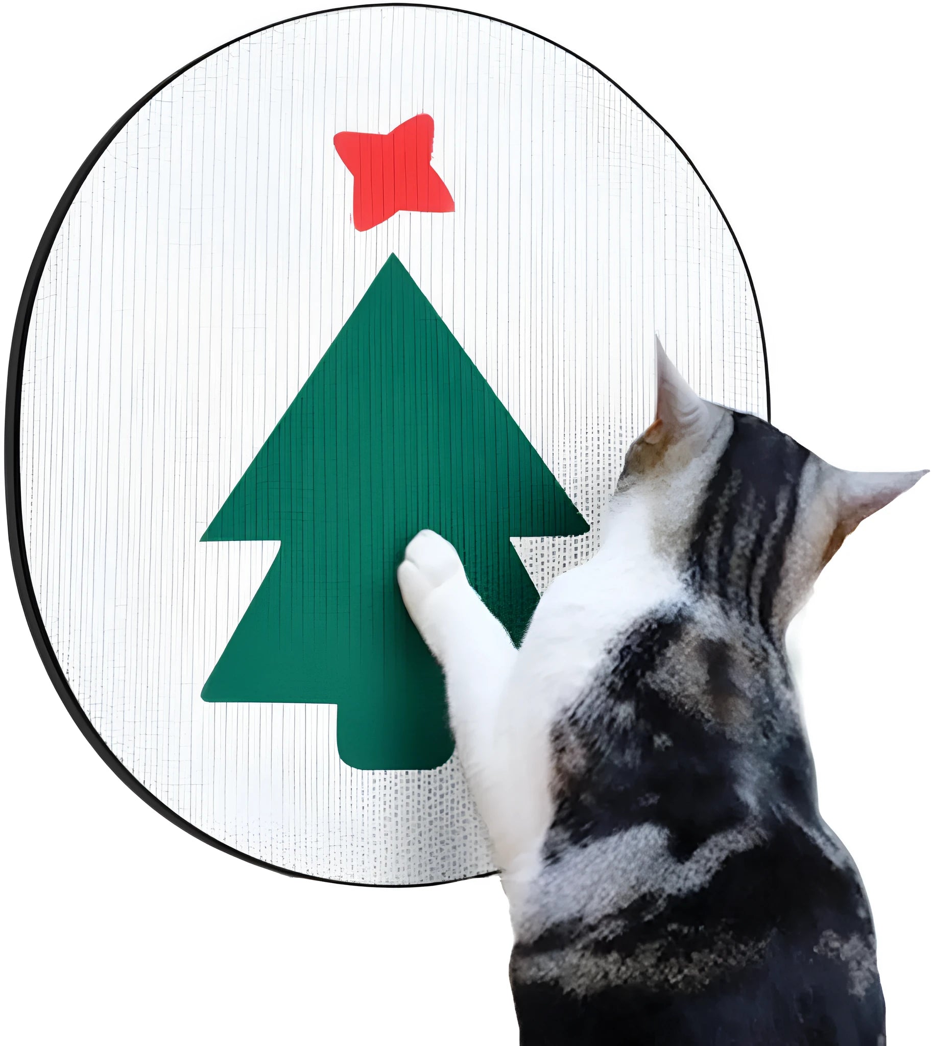 Wall-mounted vertical cat scratcher with corrugated cardboard surface measuring 35x44 cm