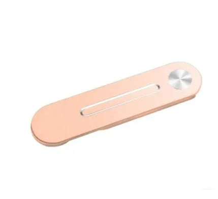 Silver aluminium alloy laptop side mount bracket holding a smartphone next to a laptop.