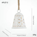 Wrought iron Christmas bell ornament with Santa Claus design in gold colour