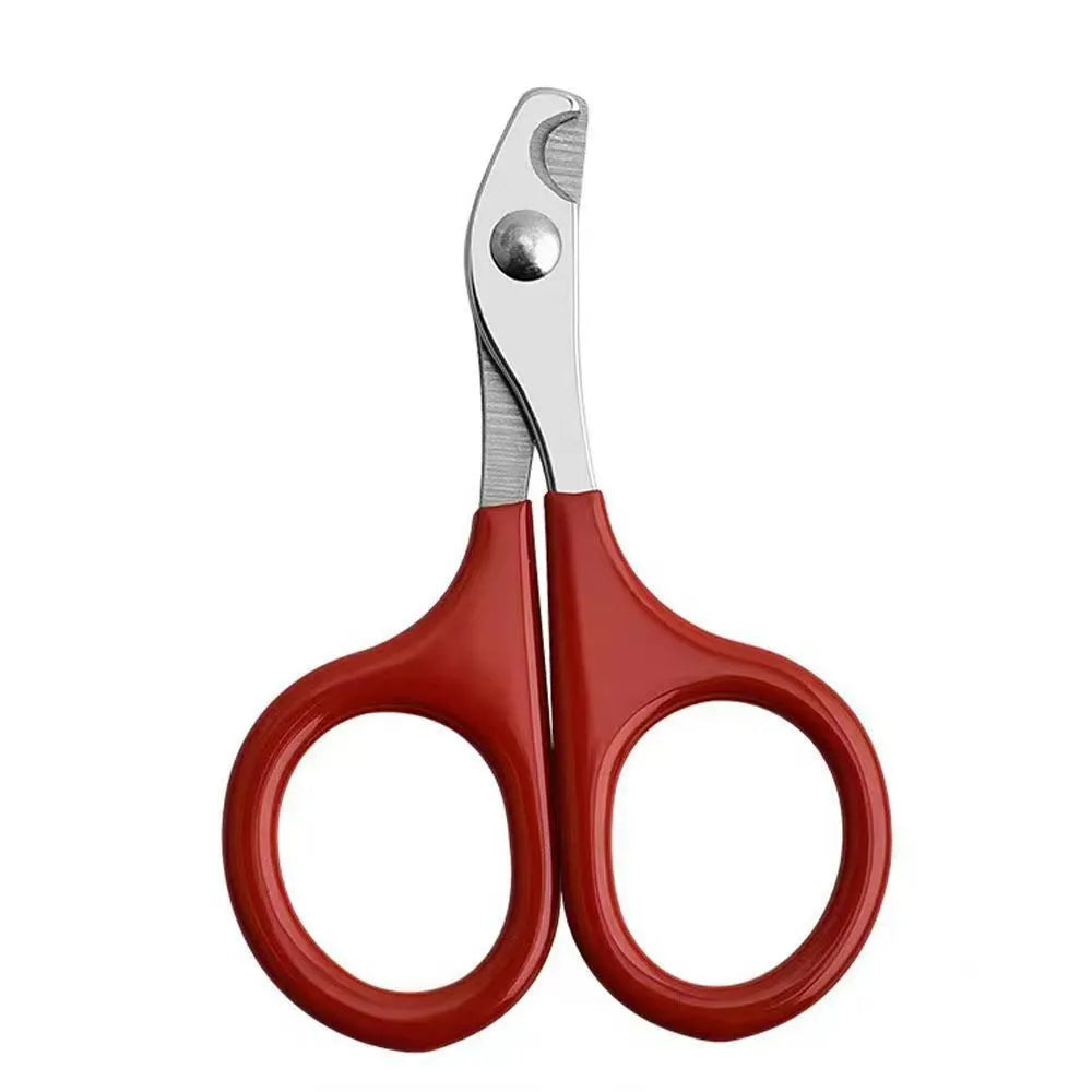 Professional pet nail clippers with stainless steel blades and coloured rubber grip handle