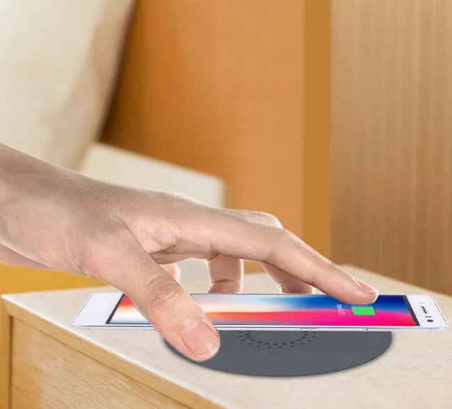 60mm round embedded wireless phone charger for installation in desks and bed heads