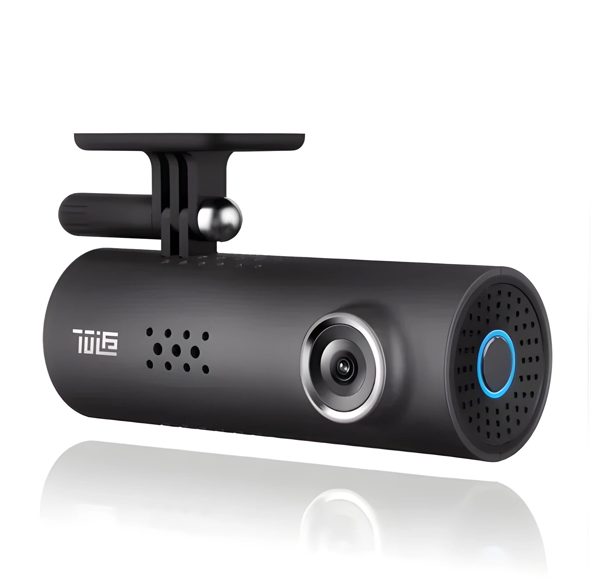White car dashcam with 130 degree lens and voice control for 1080P recording